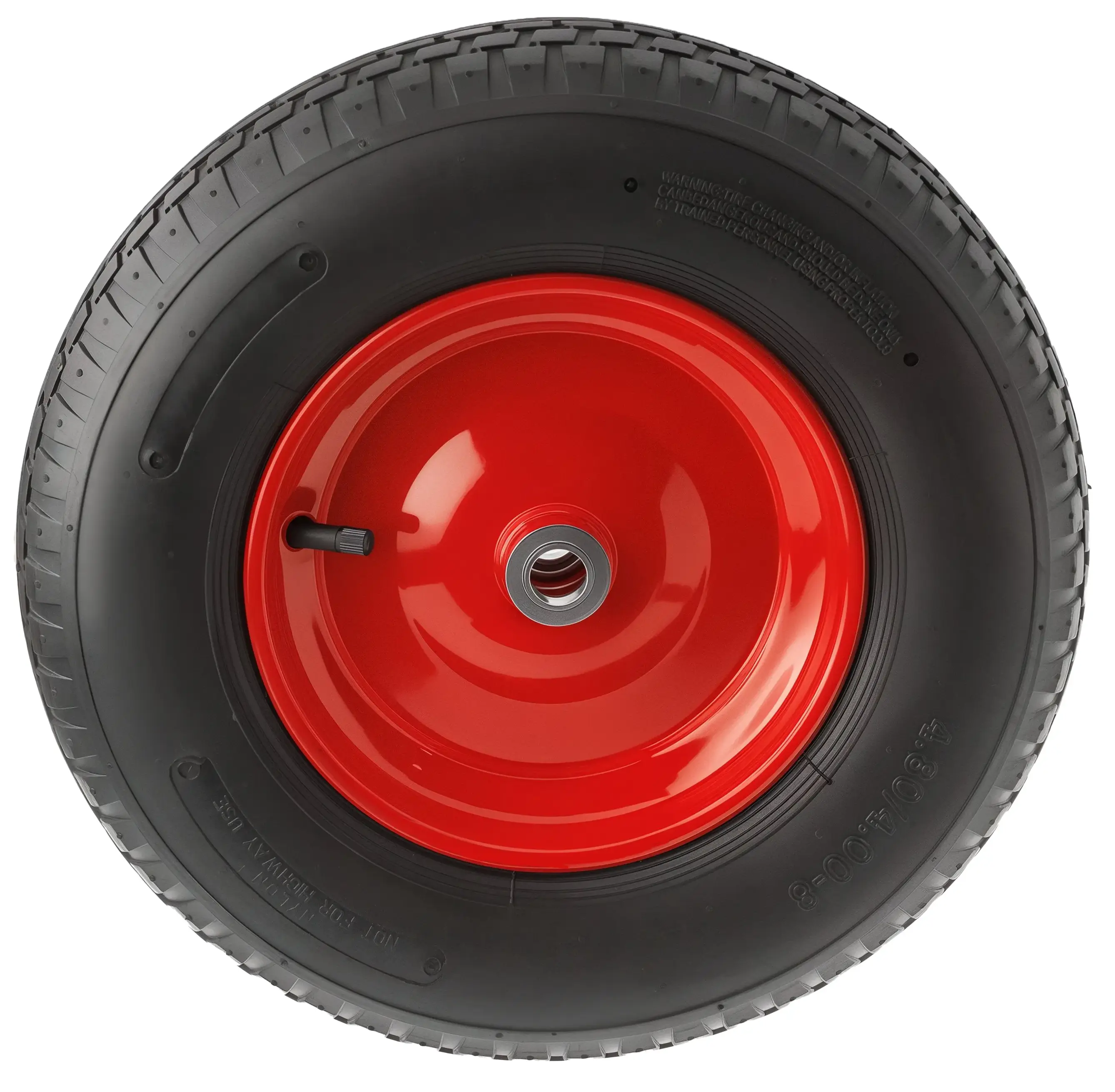 Пневматическое колесо, диаметр 380 мм, металлический обод, симметричная ступица, шариковый подшипник, отвестие под ось 20мм - PR 3000