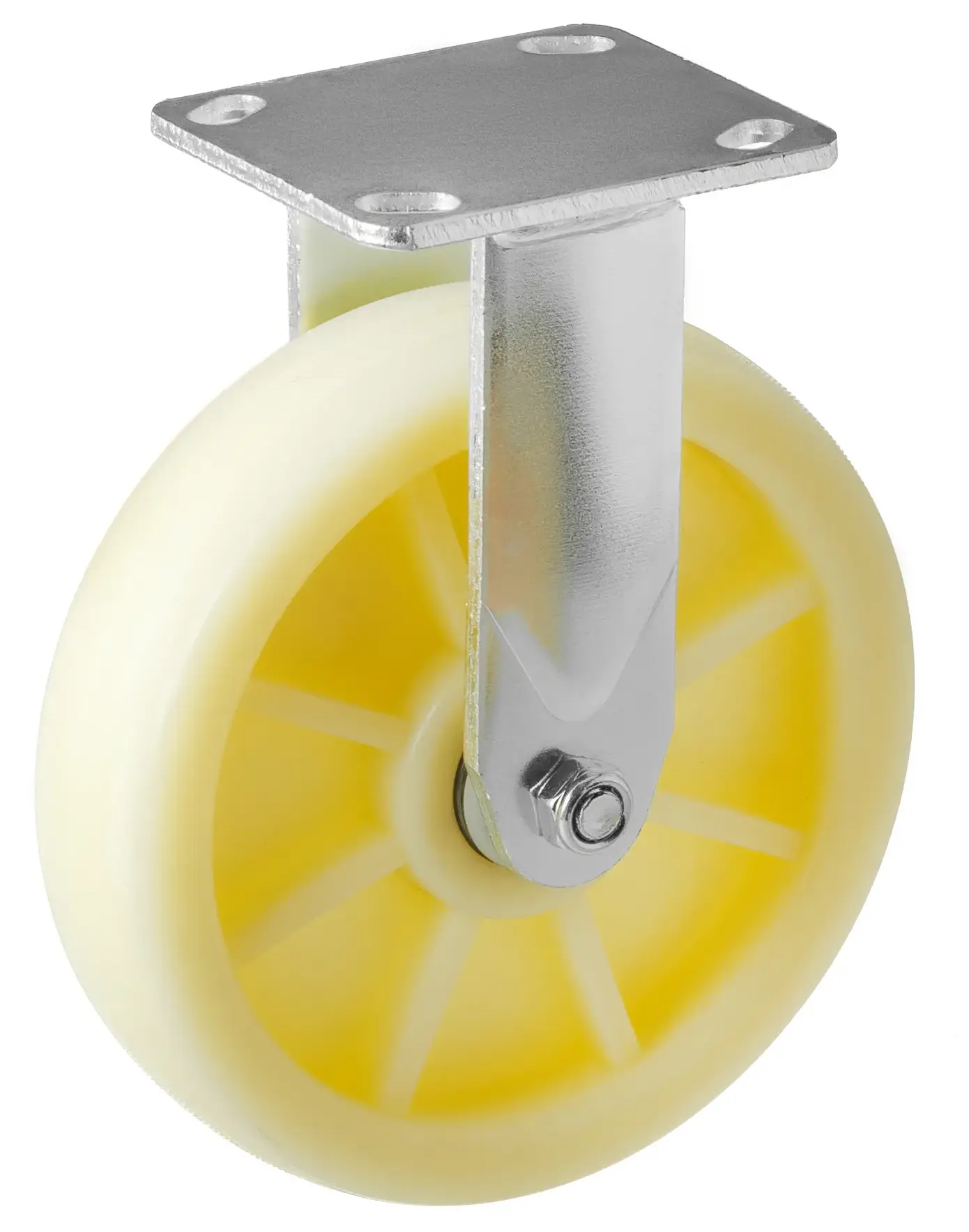 Большегрузное нейлоновое колесо 200 мм (площадка, неповоротное, шарикоподшипник) - FCdn 80