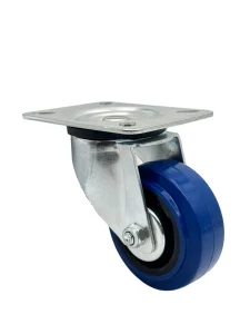 SRCL 97 - Промышленное усиленное колесо синяя резина 80 мм (площ., повор.,  роликоподш.)